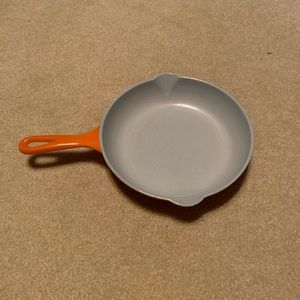 Le Creuset Orange 9” Enamel Cast Iron Skillet Frying Pan